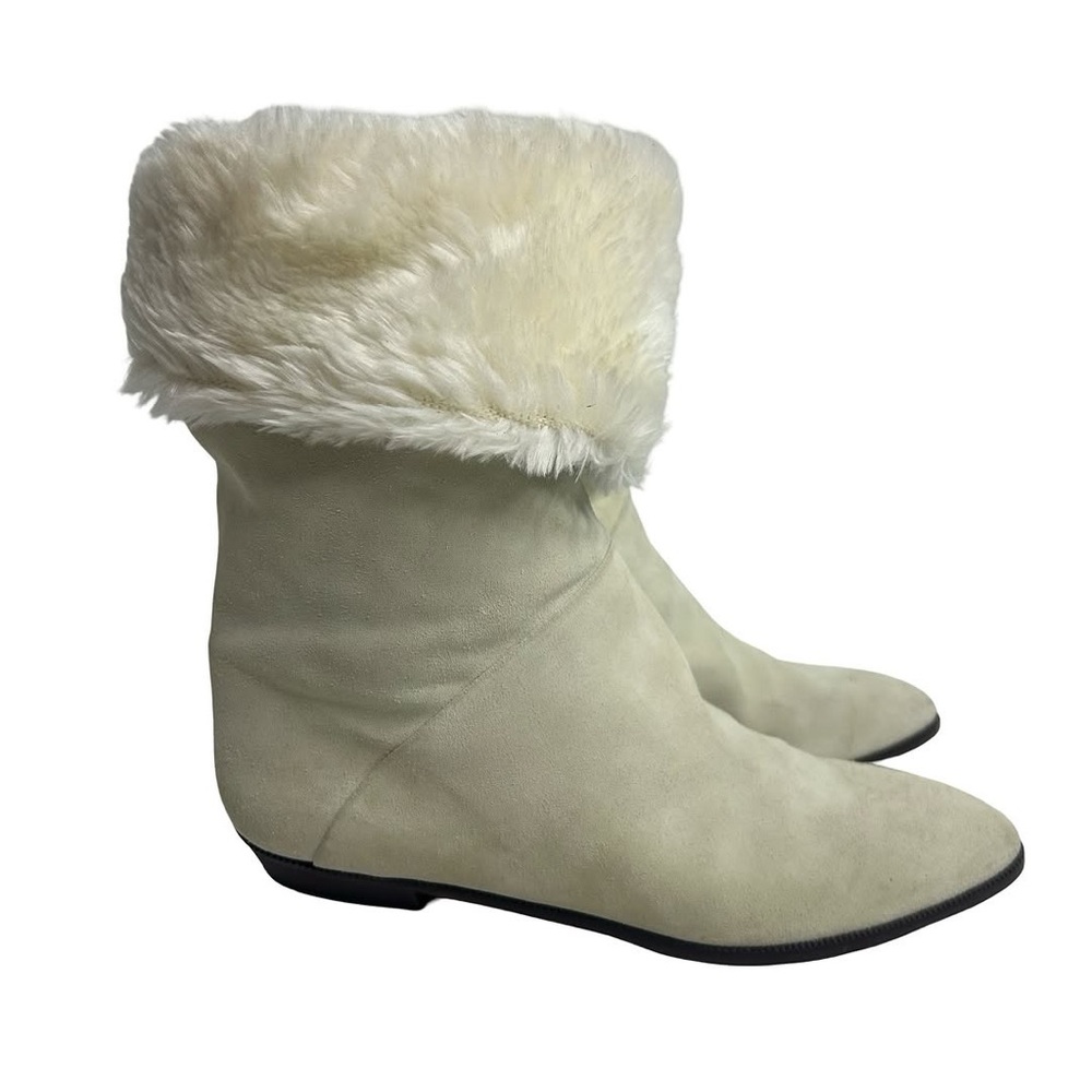 BRAND NEW - VNTG - SUEDE - FAUX FUR TRIM - Booties